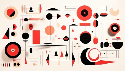 Obraz premium Creative abstract geometric background with a glitch effect Bold multicolor geometric background with a psychedelic vibe