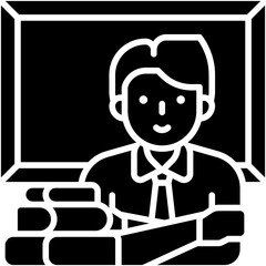 Teacher and blackboard icon, An avatar that is related to education vector