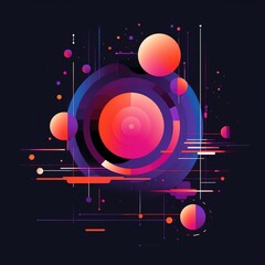 Obraz premium Modern geometric background with a geometric texture Whimsical geometric background with a soft pastel palette