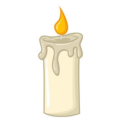 burning candle on a white background