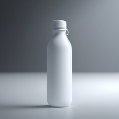 white plastic bottle isolated on black