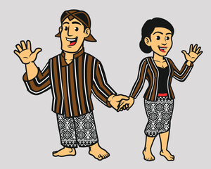 Indonesian Native Javanese in Traditional Dress