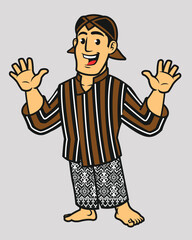 Indonesian Native Javanese in Traditional Dress