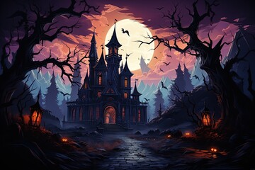 Fototapeta na wymiar Halloween! Strangest sights I’ve ever, Pumpkins, jack-o’-lanterns, costumes, spooky decorations, Generated with AI.