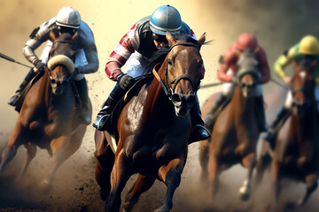 horse race concept, AI generated