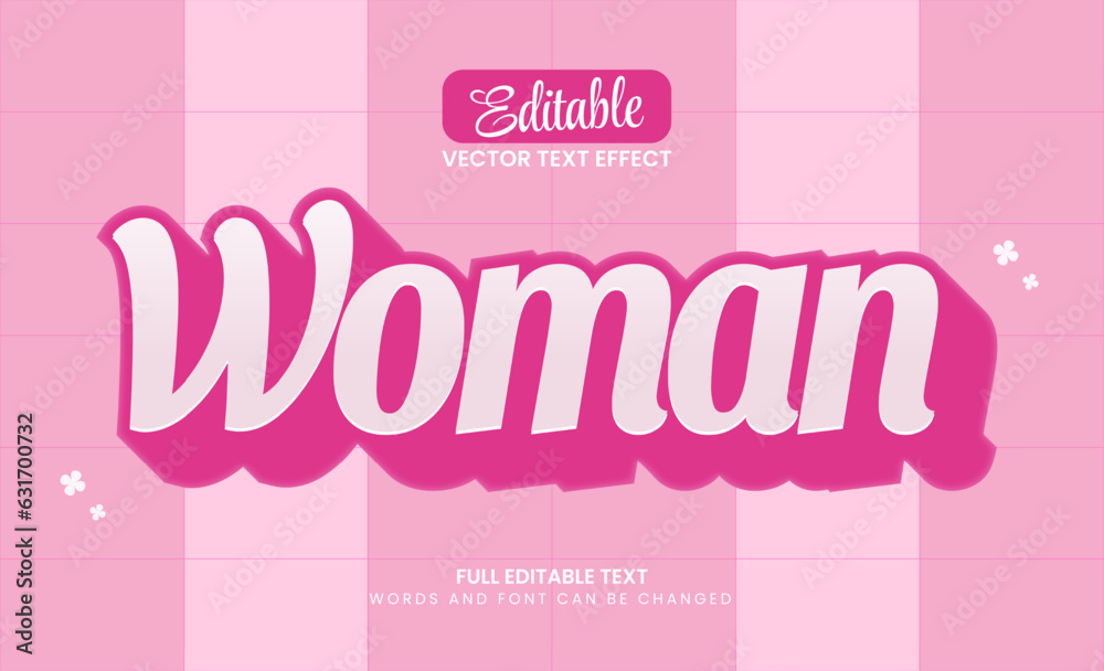 Canvas Prints editable text effect woman 3d text template vector