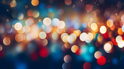 Obraz premium Bokeh Abstract Background with Glitter Christmas Lights. Blurred Soft vintage colored