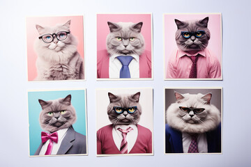 Fototapeta premium Postcards for the international cat day on August 8. AI generated