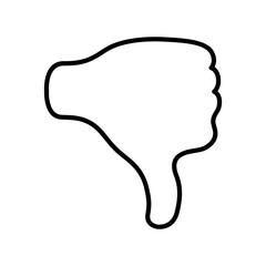 Dislike hand gestures line icon
