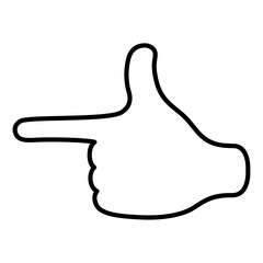 Pointing left hand gestures line icon