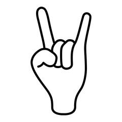 Metal hand gestures line icon