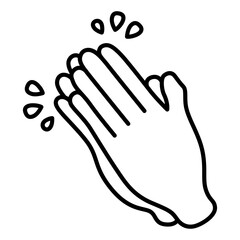 Clapping hand gestures line icon