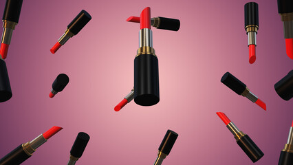 Obraz premium Abstract Lipstick blast 3d background