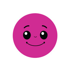 Pink emoji face icon or emoticon symbol, ball face, social media emoji for web and mobile app isolated on white background. Vector illustration