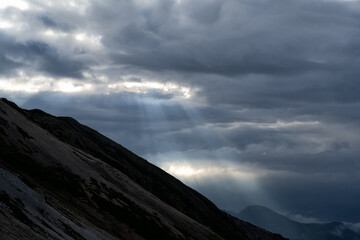 稜線で見えた天使の梯子
