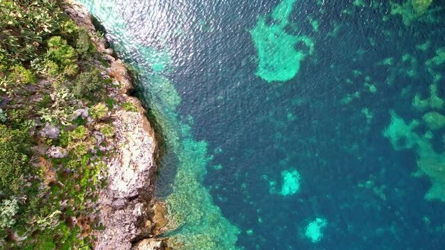 Aerial view of the sea stacks of Scopello. Sicily Italy