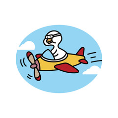 Fototapeta na wymiar Duck Pilot Logo Design
