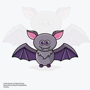 Cute Bat Logo Design