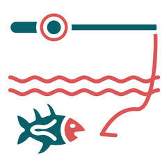 Vector Design Fishing Holiday Icon Style