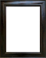 An empty Black wooden picture frame for art or merchandise presentation