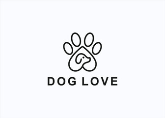 love dog logo design vector silhouette illustration