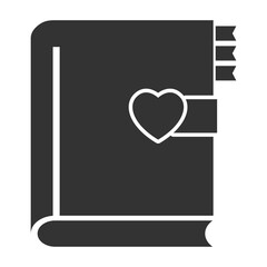 Vector illustration of love album icon in dark color and transparent background(PNG).