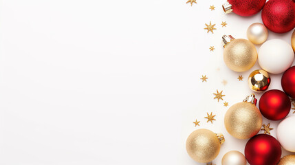 Christmas white background with copy space. AI