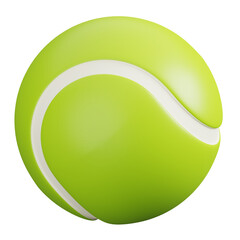 Tennis ball isolated. Sports, fitness and game symbol icon. 3d Render illustration.