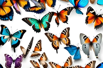 Glasschilderij Vlinders seamless background with butterflies