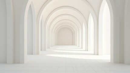 Fototapeta na wymiar empty corridor with arches