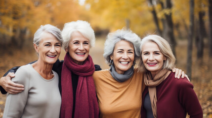 portrait of a group of senior mother and daughters - family generations concept