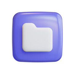 3D folder User interface icons with tile cute icons high quality render
