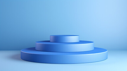 3d blank blue podium for your product. Generative AI