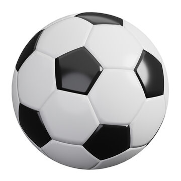 Soccer ball. Football balls isolated. Sports, fitness and game symbol icon. 3d Render illustration.