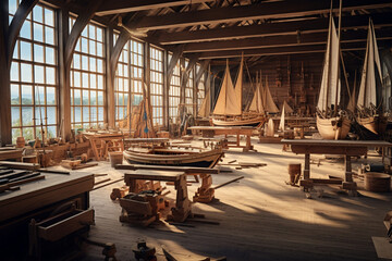 The Boat-Building Workshop, wood working workshop, aesthetic look