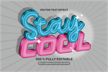 Retro Stay Cool Vector Text Effect