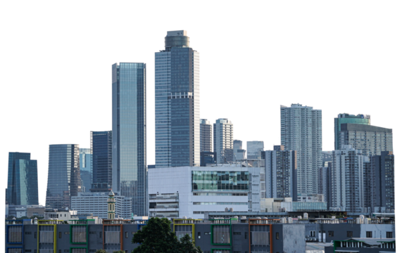 skyscrapers in downtown city. city building landscape, some people said many high building is like city landmark of jakarta amazing for design or brochure or company profile. High building transparent