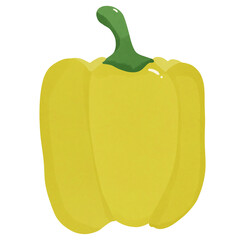 yellow bell peppers, hand drawn, transparency illustration.