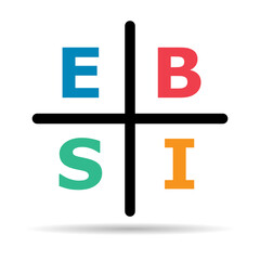 Cash flow quadrant icon shadow, business plan investor manager vector illustration analysis