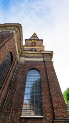 Vor Frelsers Kirke, Church of our savior, Kopenhagen, Blick zum Turm hinauf, vertikal