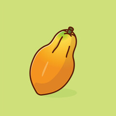 Papaya simple cartoon vector illustration fruit nature concept icon isolated