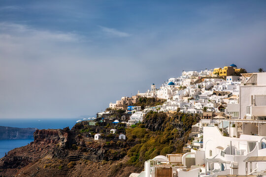 The Beautiful Village of Imerovigli on Santorini, Greece