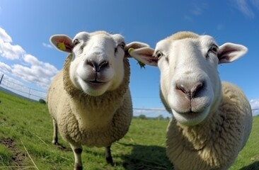 Obraz premium Funny sheeps portrait