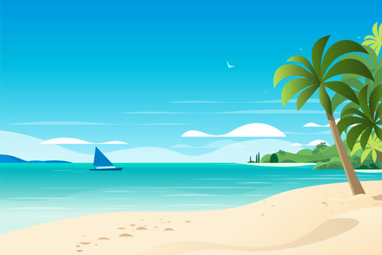 empty tropical beach seaside view sea vacation destination ocean holiday travel concept © mast3r
