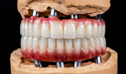 dental photography of full arch zircon bridge on implants © Garo
