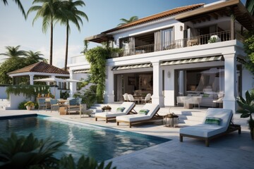 Fototapeta premium Modern villa with swimming pool