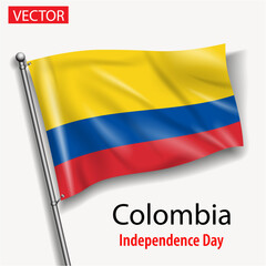 Colombia flag national independence day vector flags in America 