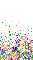 Falling bright numbers. Math study concept with flying digits.