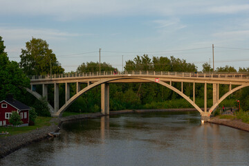 bridge over river in nature