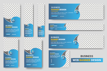 Set of web banners of different sizes, Horizontal header web banner. Modern header background for website design, Social Media Cover ads banner, flyer, invitation card